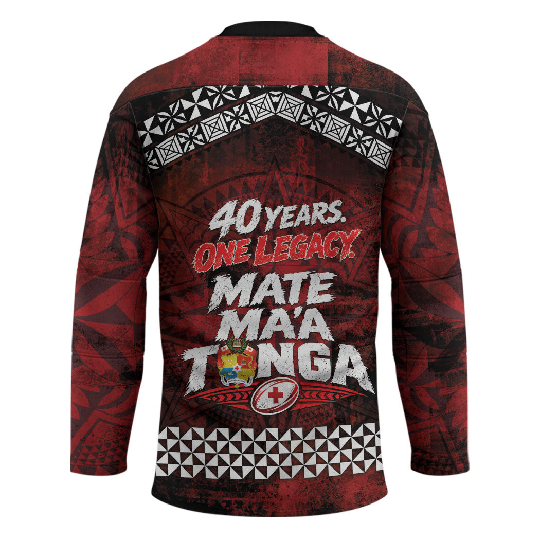 Mate Maa Tonga Rugby 2026 Hockey Jersey 40 Years Anniversary One Legacy LT14 - Polynesian Pride