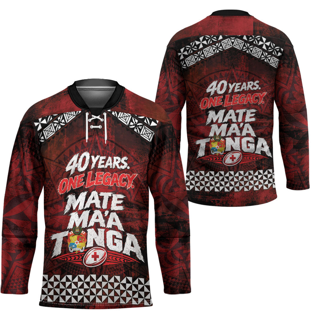 Mate Maa Tonga Rugby 2026 Hockey Jersey 40 Years Anniversary One Legacy LT14 - Polynesian Pride