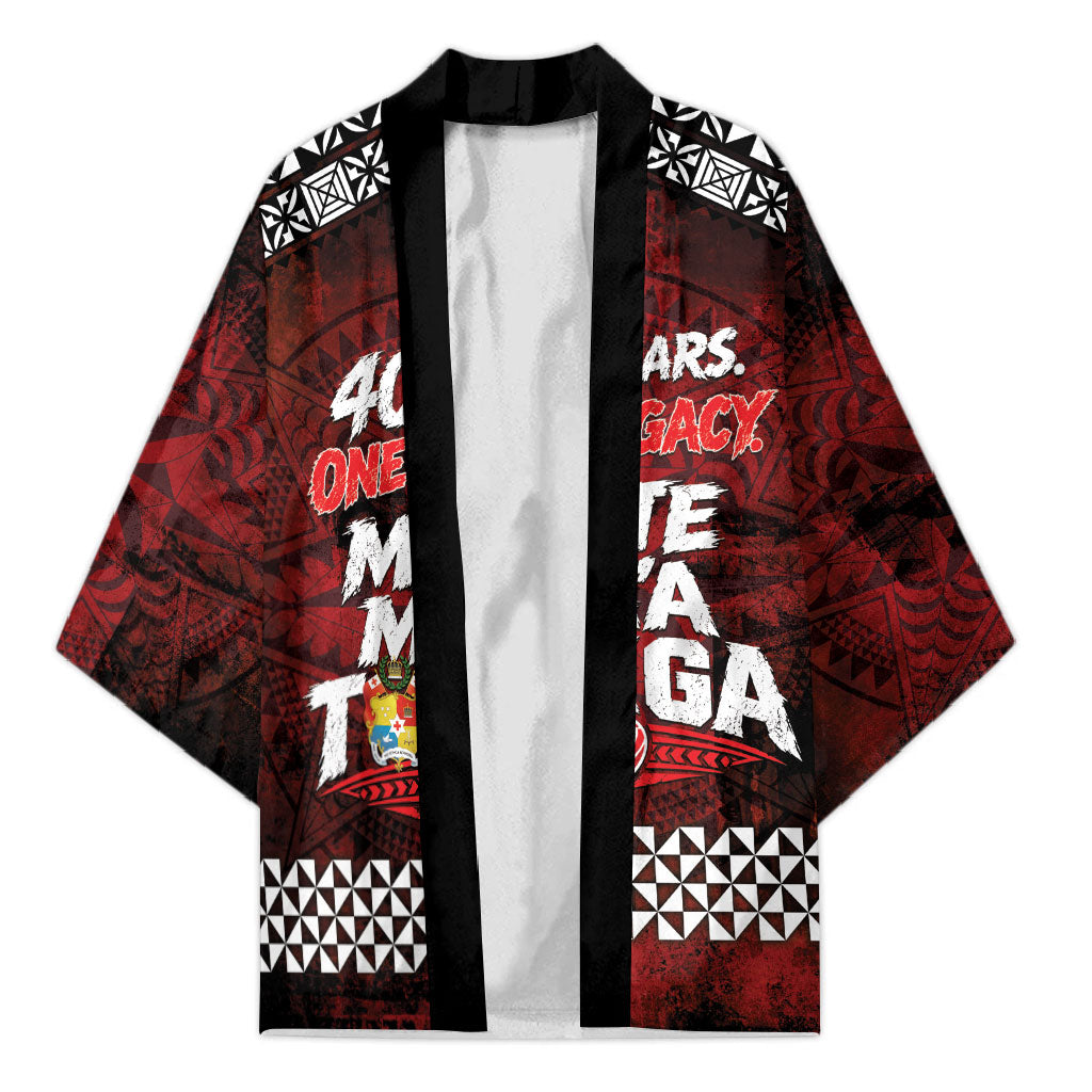 Mate Maa Tonga Rugby 2026 Kimono 40 Years Anniversary One Legacy LT14 Unisex Red - Polynesian Pride
