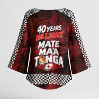 Mate Maa Tonga Rugby 2026 Kimono Sleeve Blouse 40 Years Anniversary One Legacy LT14 - Polynesian Pride