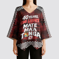 Mate Maa Tonga Rugby 2026 Kimono Sleeve Blouse 40 Years Anniversary One Legacy LT14 - Polynesian Pride