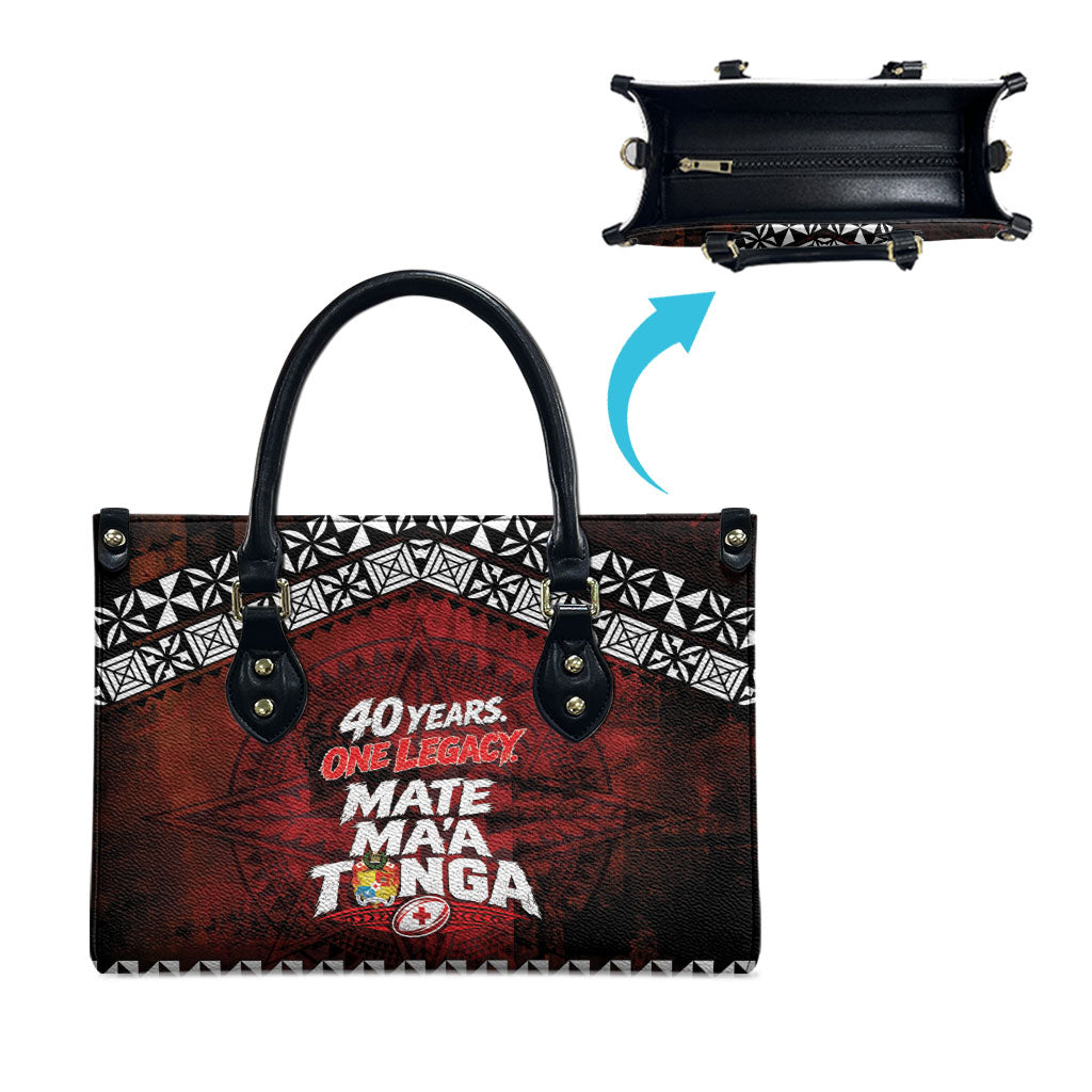 Mate Maa Tonga Rugby 2026 Leather Bag 40 Years Anniversary One Legacy LT14 - Polynesian Pride