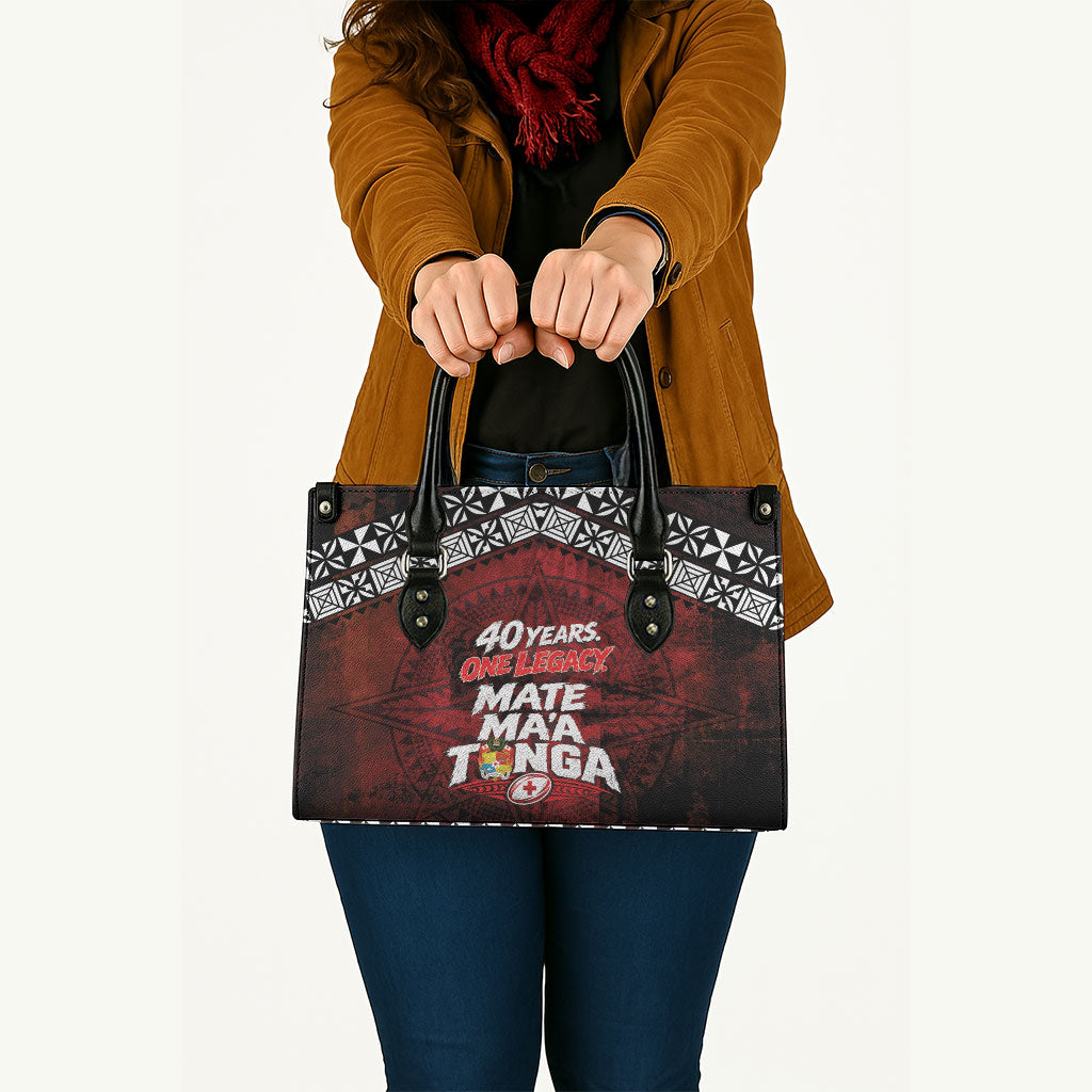 Mate Maa Tonga Rugby 2026 Leather Bag 40 Years Anniversary One Legacy LT14 - Polynesian Pride