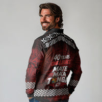 Mate Maa Tonga Rugby 2026 Long Sleeve Polo Shirt 40 Years Anniversary One Legacy LT14 - Polynesian Pride