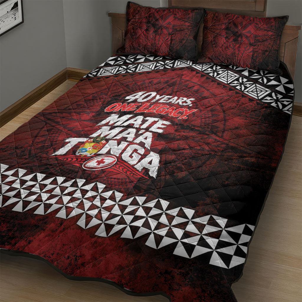 Mate Maa Tonga Rugby 2026 Quilt Bed Set 40 Years Anniversary One Legacy LT14 - Polynesian Pride