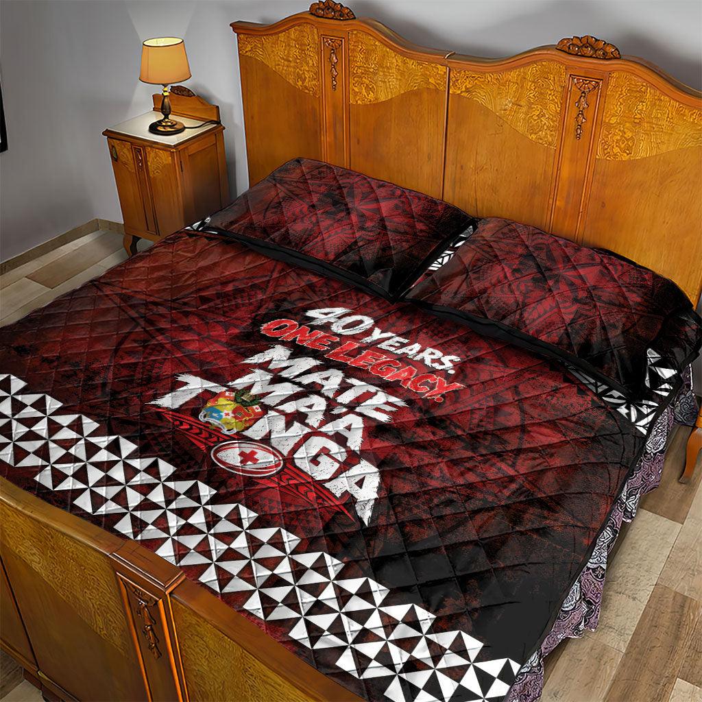Mate Maa Tonga Rugby 2026 Quilt Bed Set 40 Years Anniversary One Legacy LT14 - Polynesian Pride