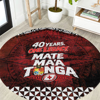 Mate Maa Tonga Rugby 2026 Round Carpet 40 Years Anniversary One Legacy LT14 Red - Polynesian Pride
