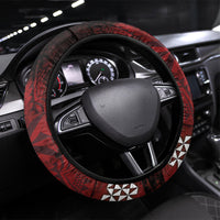 Mate Maa Tonga Rugby 2026 Steering Wheel Cover 40 Years Anniversary One Legacy LT14 Universal Fit Red - Polynesian Pride