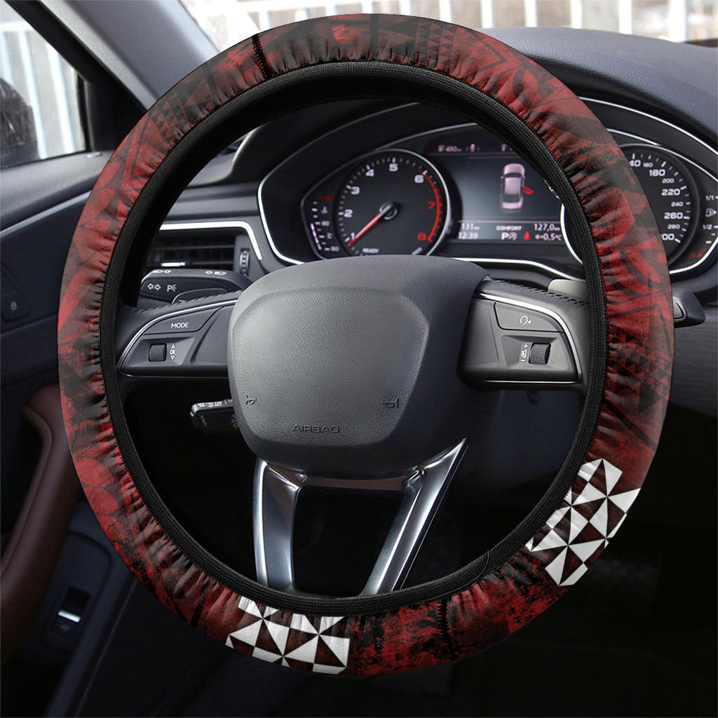 Mate Maa Tonga Rugby 2026 Steering Wheel Cover 40 Years Anniversary One Legacy LT14 - Polynesian Pride