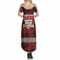 Mate Maa Tonga Rugby 2026 Summer Maxi Dress 40 Years Anniversary One Legacy LT14 - Polynesian Pride