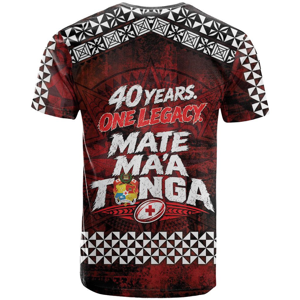 Mate Maa Tonga Rugby 2026 T Shirt 40 Years Anniversary One Legacy LT14 - Polynesian Pride