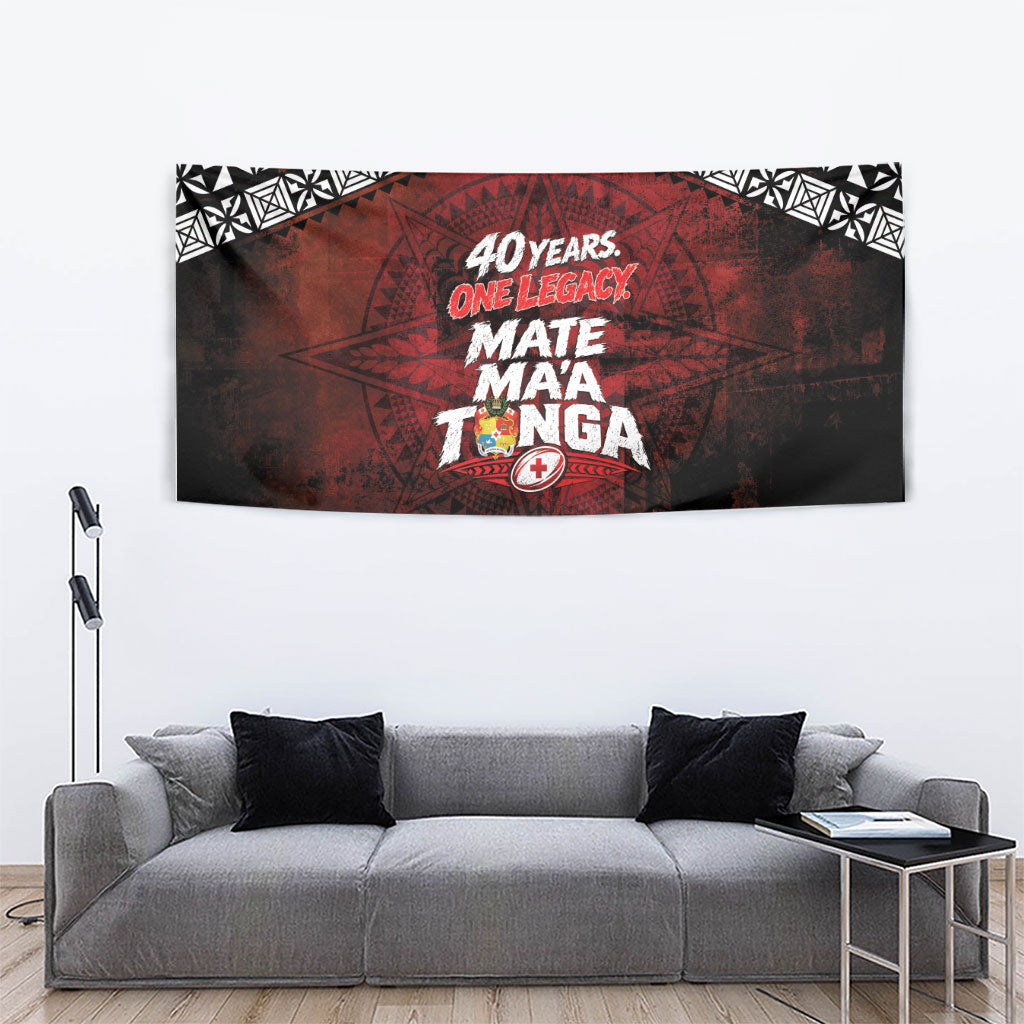 Mate Maa Tonga Rugby 2026 Tapestry 40 Years Anniversary One Legacy LT14 - Polynesian Pride