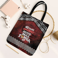 Mate Maa Tonga Rugby 2026 Tote Bag 40 Years Anniversary One Legacy LT14 Black Strap One Size Red - Polynesian Pride