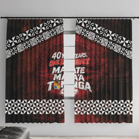 Mate Maa Tonga Rugby 2026 Window Curtain 40 Years Anniversary One Legacy LT14 With Hooks Red - Polynesian Pride