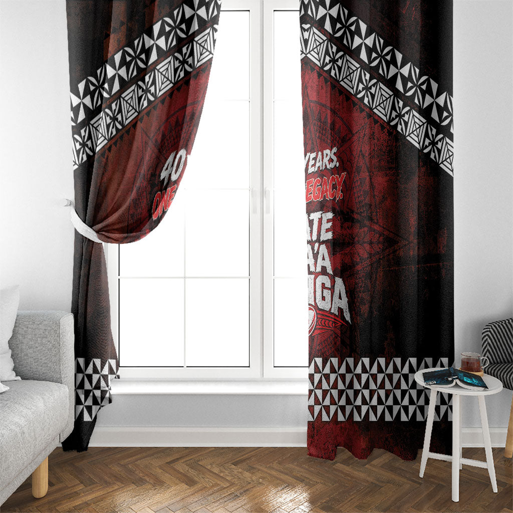 Mate Maa Tonga Rugby 2026 Window Curtain 40 Years Anniversary One Legacy LT14 - Polynesian Pride
