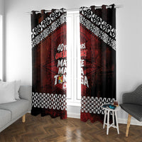 Mate Maa Tonga Rugby 2026 Window Curtain 40 Years Anniversary One Legacy LT14 With Grommets Red - Polynesian Pride