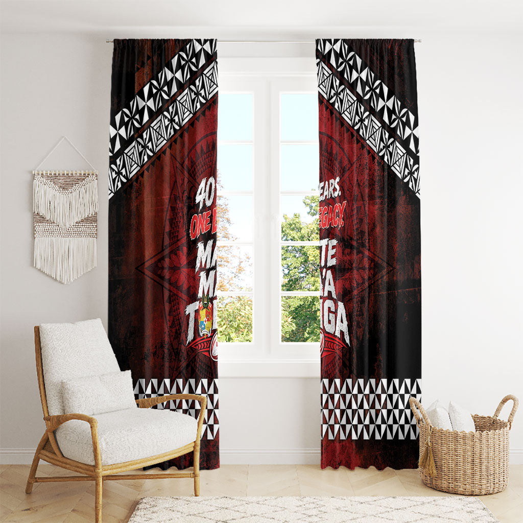 Mate Maa Tonga Rugby 2026 Window Curtain 40 Years Anniversary One Legacy LT14 - Polynesian Pride