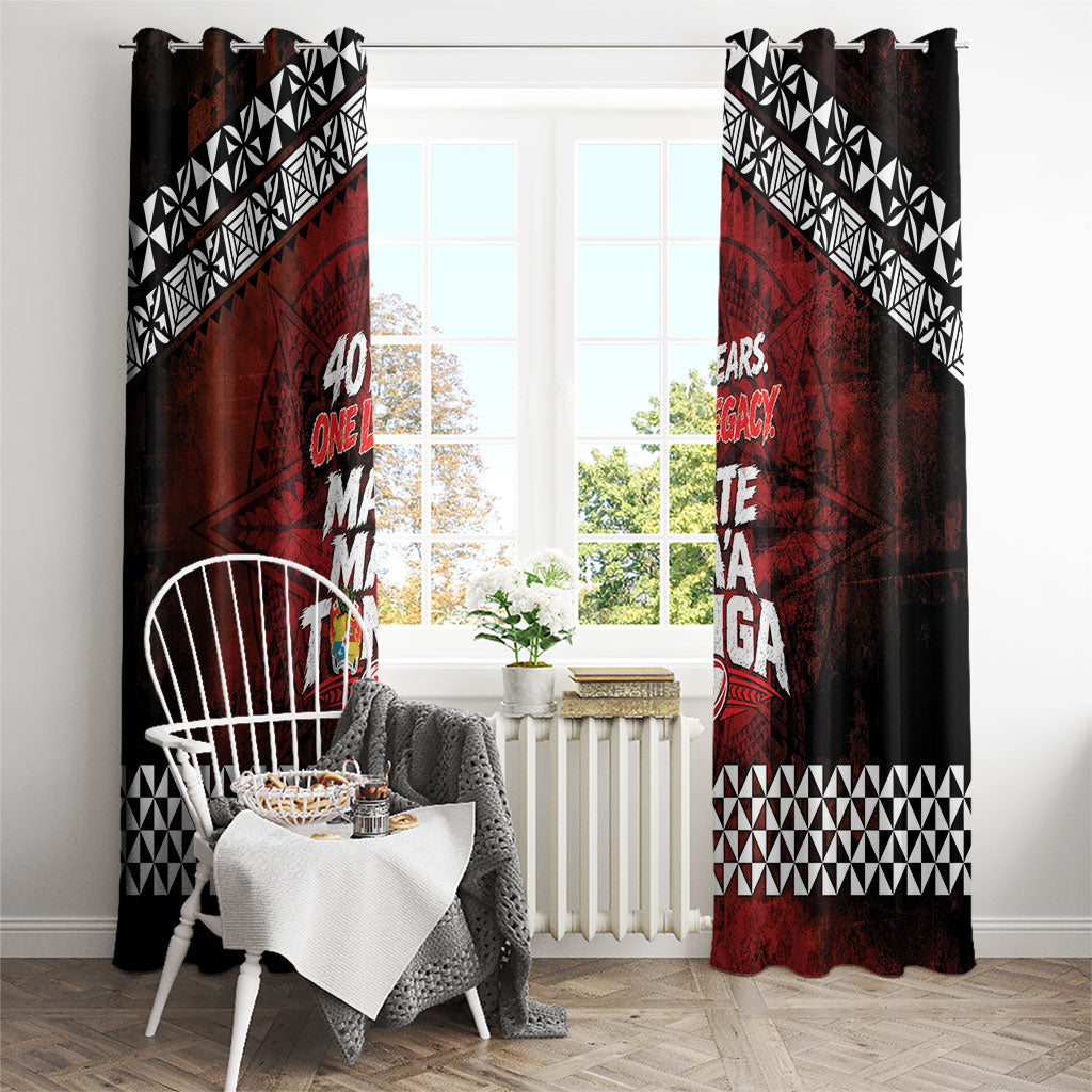 Mate Maa Tonga Rugby 2026 Window Curtain 40 Years Anniversary One Legacy LT14 - Polynesian Pride