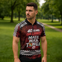 Mate Maa Tonga Rugby 2026 Zipper Polo Shirt 40 Years Anniversary One Legacy LT14 - Polynesian Pride
