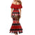Personalised New Zealand Christmas Family Matching Mermaid Dress and Hawaiian Shirt Aotearoa Kiwi Meri Kirihimete Red Version LT14 - Polynesian Pride