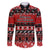 Personalised New Zealand Christmas Family Matching Puletasi Dress and Hawaiian Shirt Aotearoa Kiwi Meri Kirihimete Red Version LT14 Dad's Shirt - Long Sleeve Red - Polynesian Pride