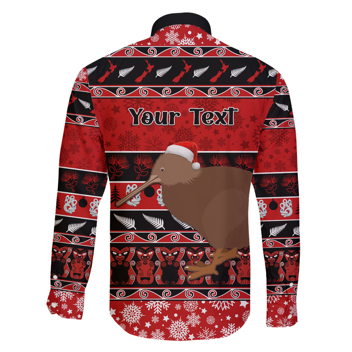 Personalised New Zealand Christmas Family Matching Summer Maxi Dress and Hawaiian Shirt Aotearoa Kiwi Meri Kirihimete Red Version LT14 - Polynesian Pride