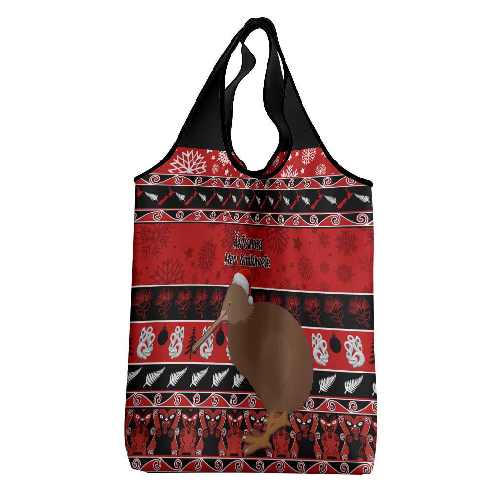 New Zealand Christmas Grocery Bag Aotearoa Kiwi Meri Kirihimete Red Version