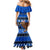 Personalised New Zealand Christmas Family Matching Mermaid Dress and Hawaiian Shirt Aotearoa Kiwi Meri Kirihimete Blue Version LT14 - Polynesian Pride