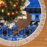 New Zealand Christmas Tree Skirt Aotearoa Kiwi Meri Kirihimete Blue Version LT14 - Polynesian Pride