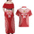 Custom Tonga Mate Maa Couples Matching Off Shoulder Maxi Dress and Hawaiian Shirt Go Champions Tongan Ngatu - Red