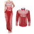 Custom Tonga Mate Maa Couples Matching Tank Maxi Dress and Long Sleeve Button Shirt Go Champions Tongan Ngatu - Red