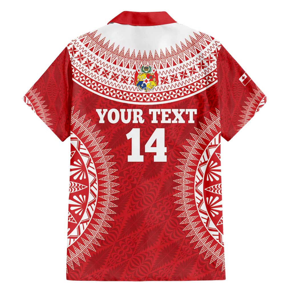 Custom Tonga Mate Maa Family Matching Long Sleeve Bodycon Dress and Hawaiian Shirt Go Champions Tongan Ngatu - Red LT14 - Polynesian Pride