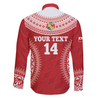 Custom Tonga Mate Maa Family Matching Mermaid Dress and Hawaiian Shirt Go Champions Tongan Ngatu - Red LT14 - Polynesian Pride