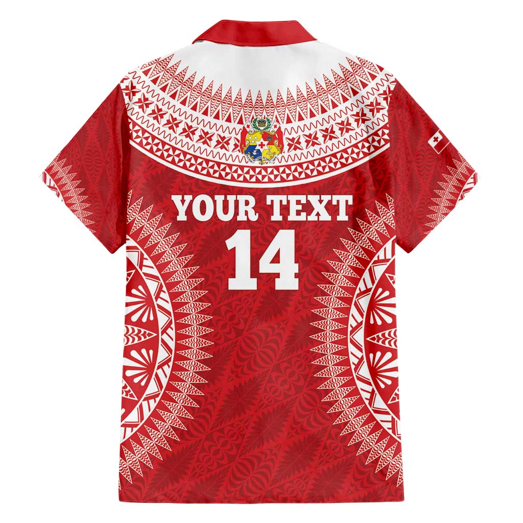 Custom Tonga Mate Maa Family Matching Short Sleeve Bodycon Dress and Hawaiian Shirt Go Champions Tongan Ngatu - Red LT14 - Polynesian Pride