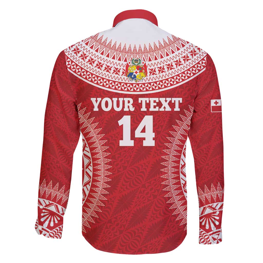 Custom Tonga Mate Maa Family Matching Short Sleeve Bodycon Dress and Hawaiian Shirt Go Champions Tongan Ngatu - Red LT14 - Polynesian Pride