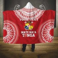 Custom Tonga Mate Maa Hooded Blanket Go Champions Tongan Ngatu - Red