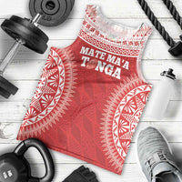 Custom Tonga Mate Maa Men Tank Top Go Champions Tongan Ngatu - Red