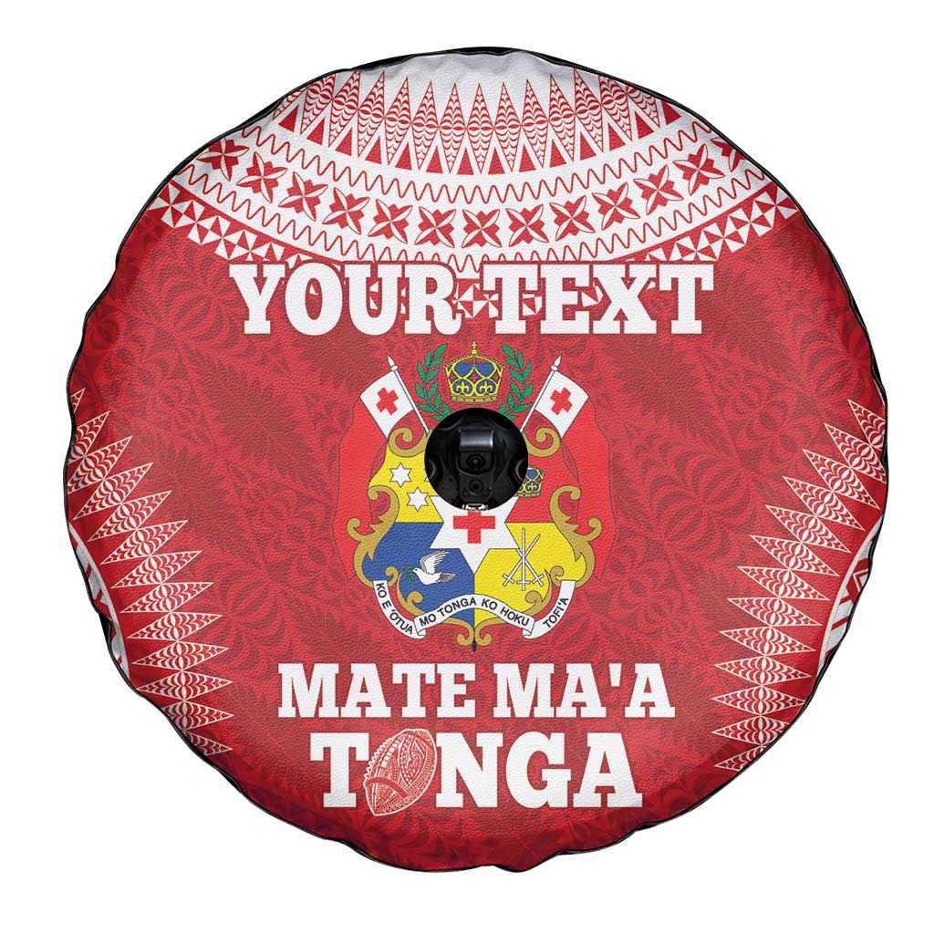 Custom Tonga Mate Maa Spare Tire Cover Go Champions Tongan Ngatu - Red