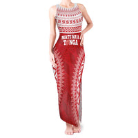 Custom Tonga Mate Maa Tank Maxi Dress Go Champions Tongan Ngatu - Red