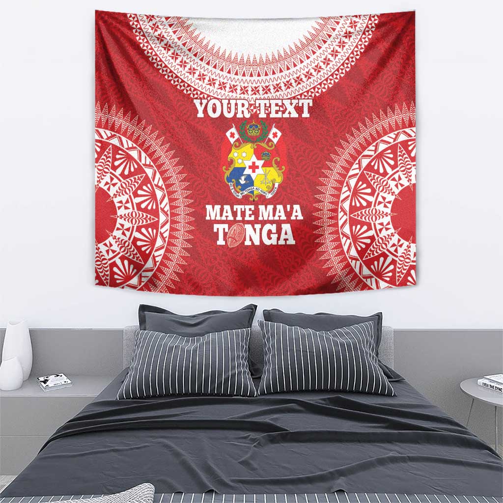 Custom Tonga Mate Maa Tapestry Go Champions Tongan Ngatu - Red