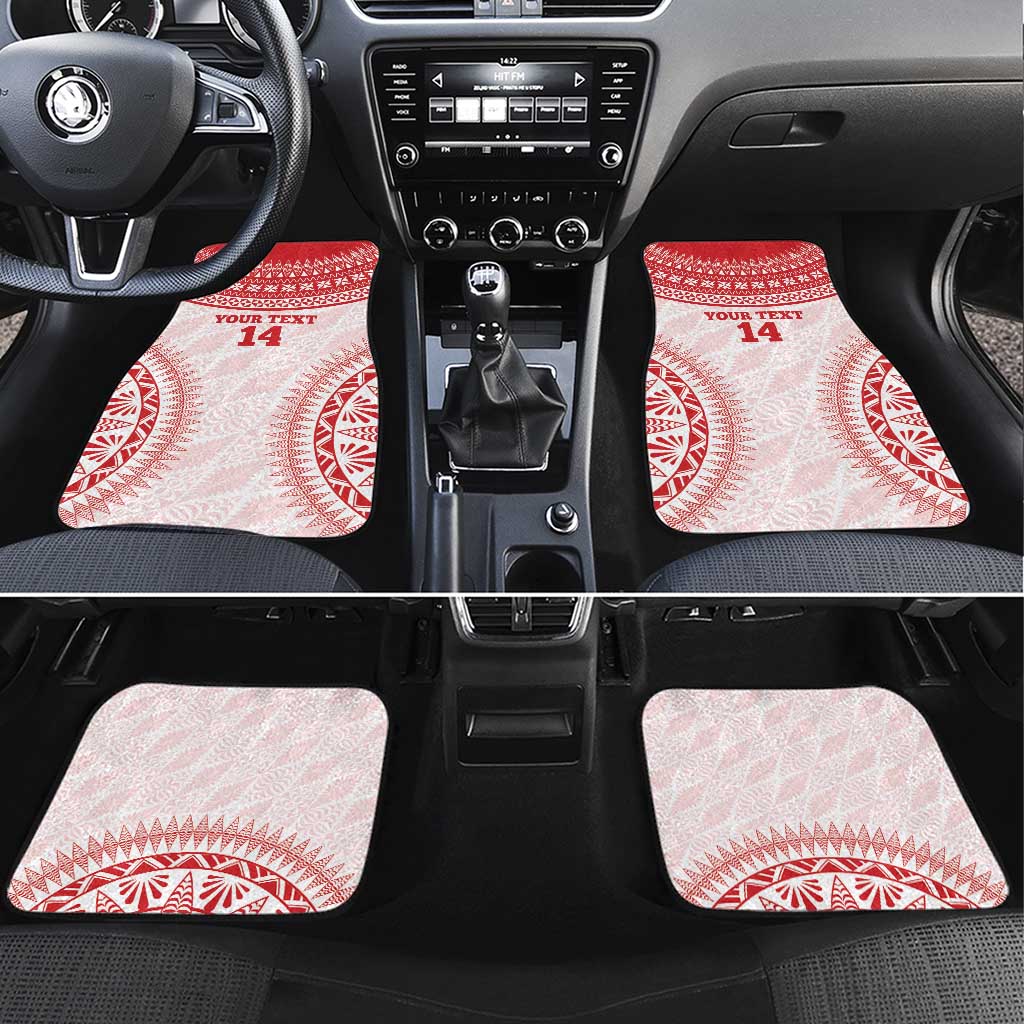 Custom Tonga Mate Maa Car Mats Go Champions Tongan Ngatu - White