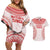 Custom Tonga Mate Maa Couples Matching Off Shoulder Short Dress and Hawaiian Shirt Go Champions Tongan Ngatu - White