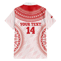 Custom Tonga Mate Maa Family Matching Long Sleeve Bodycon Dress and Hawaiian Shirt Go Champions Tongan Ngatu - White LT14 - Polynesian Pride