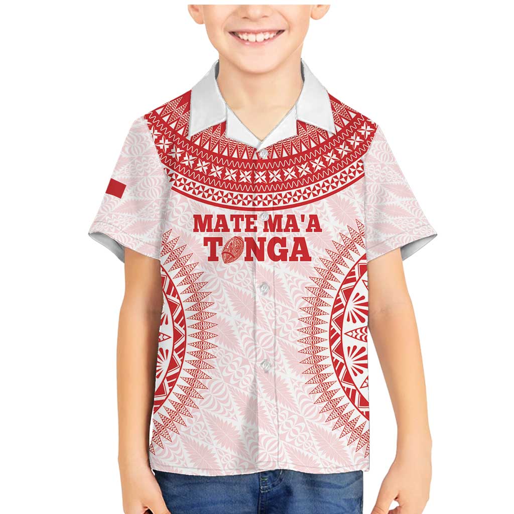 Custom Tonga Mate Maa Family Matching Mermaid Dress and Hawaiian Shirt Go Champions Tongan Ngatu - White LT14 Son's Shirt White - Polynesian Pride