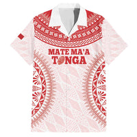 Custom Tonga Mate Maa Family Matching Off Shoulder Maxi Dress and Hawaiian Shirt Go Champions Tongan Ngatu - White