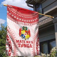 Custom Tonga Mate Maa Garden Flag Go Champions Tongan Ngatu - White