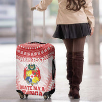 Custom Tonga Mate Maa Luggage Cover Go Champions Tongan Ngatu - White