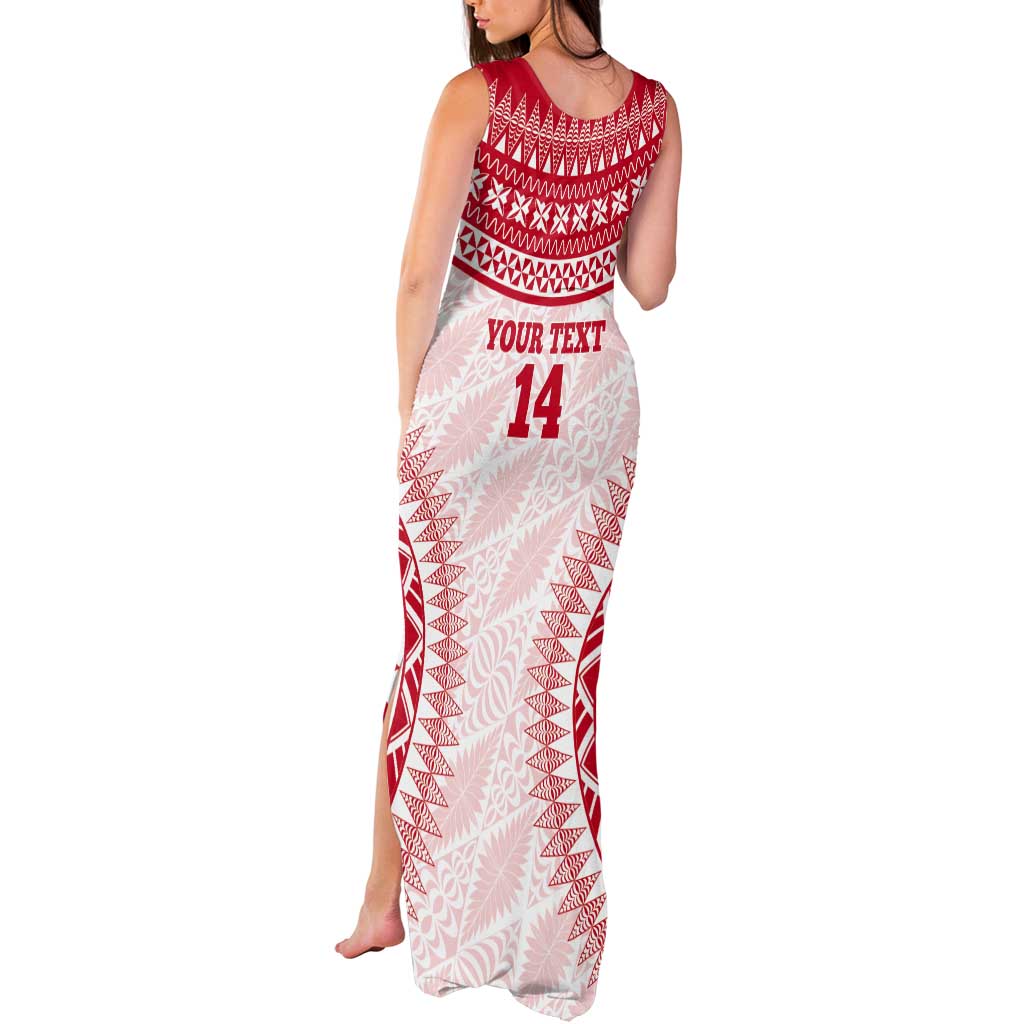 Custom Tonga Mate Maa Tank Maxi Dress Go Champions Tongan Ngatu - White