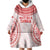 Custom Tonga Mate Maa Wearable Blanket Hoodie Go Champions Tongan Ngatu - White