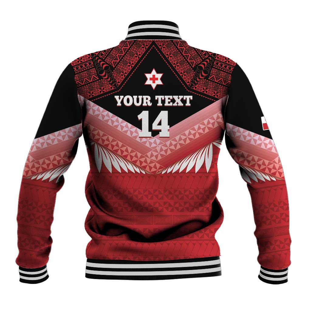 Custom Mate Maa Tonga XIII Baseball Jacket Tongan Kupesi Ngatu - Rugby Style
